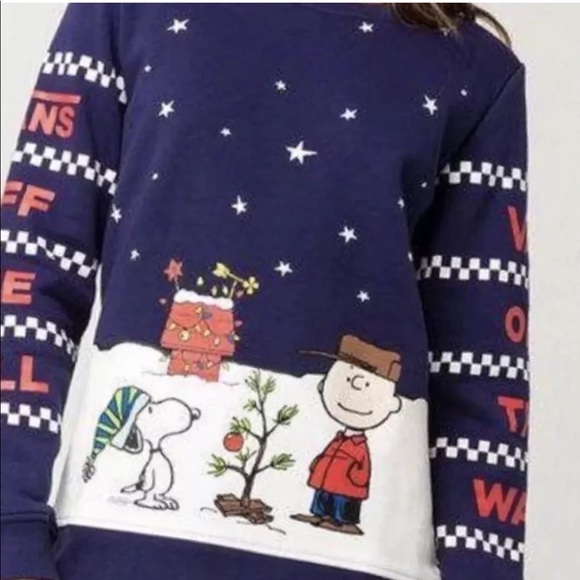 Vans Peanuts Christmas Sweatshirt Sz Xs 